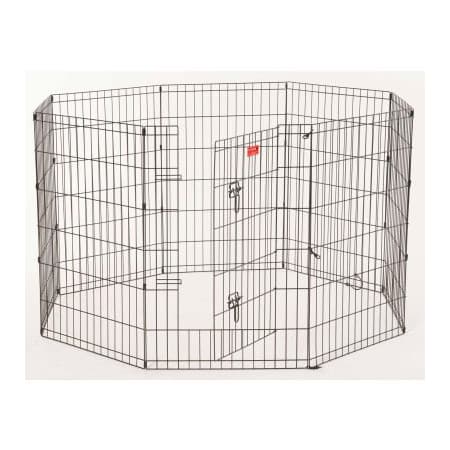 Jewett Cameron Companies Lucky Dog Heavy Duty Dog Exercise Pen With Stakes 24"W x 36"H, Black ZW 11636